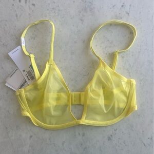 Calvin Klein lemon yellow Sheer Bra